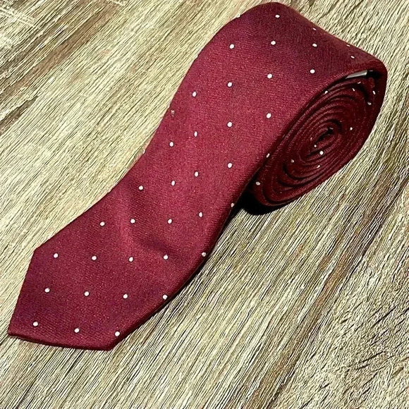 Birdy Grey Other - BIRDY GREY Burgundy White Dots Narrow Mens Neck Tie Length 58” Width 2 1/2”